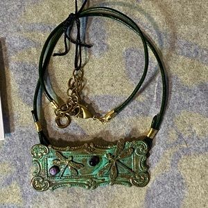 Elaine Coyne handmade distressed dragonfly choker